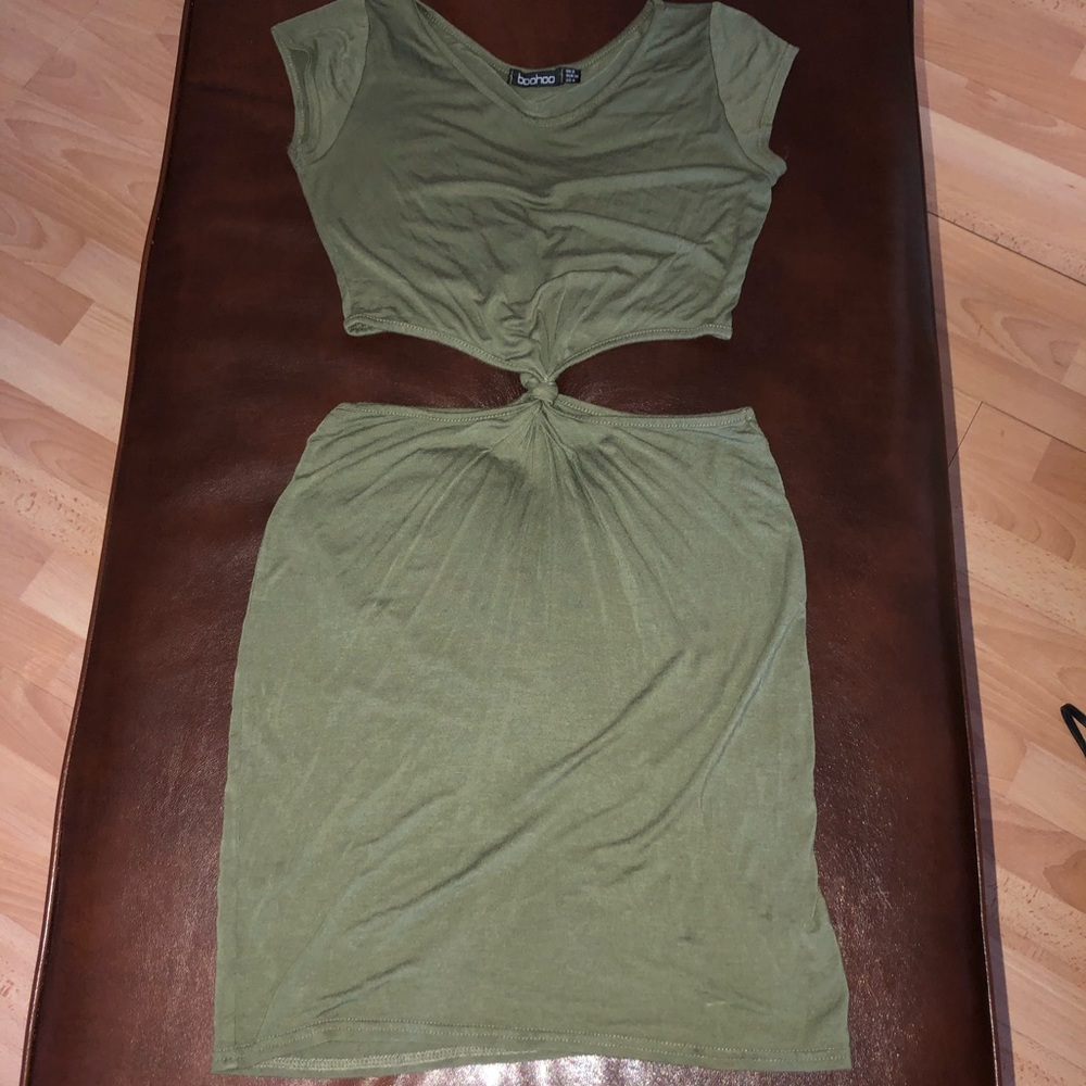 Cutout dress olive green S